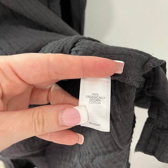 J. Jill PureJill Dark Gray Texture Tunic Blouse Size Medium - Picture 4 of 6